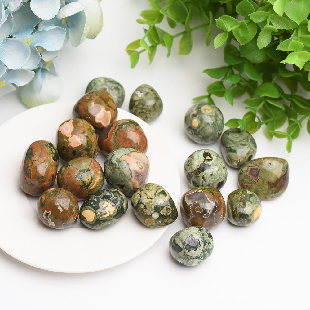 Rainforest Jasper Crystal Tumbles Bag Bulk Wholesale Wholesale Crystals USA