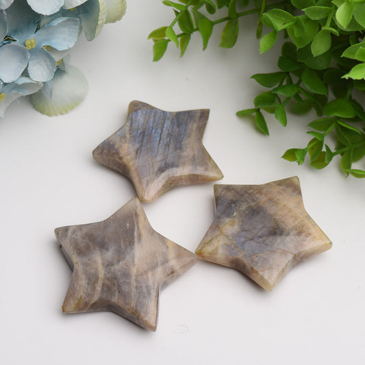 2.2" Peach Moon Stone Star Crystal Carving Bulk Wholesale Wholesale Crystals USA