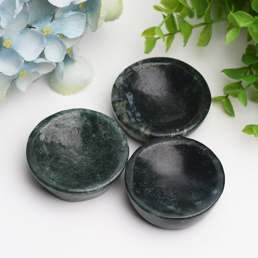 2.2" Moss Agate Bowl Crystal Carving Bulk Wholesale Wholesale Crystals USA