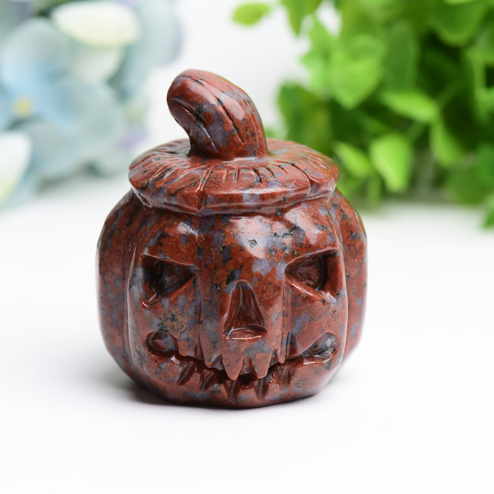 2.8" Sesame Jasper Pumpkin Crystal Carving for Halloween Bulk Wholesale Crystals USA