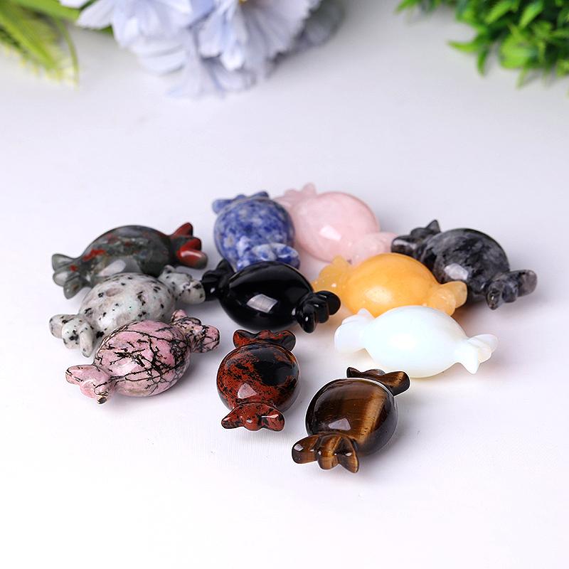 2" High Quality Natural Carved Crystal Candy Carving for Gift Wholesale Crystals USA