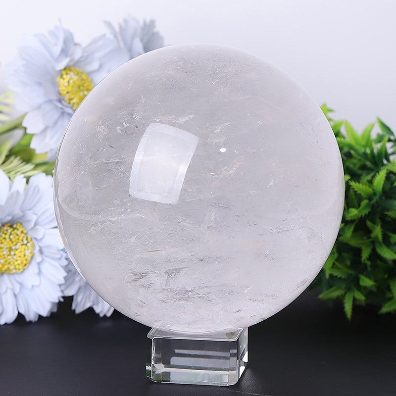 5" Unique Clear Quartz Crystal Sphere