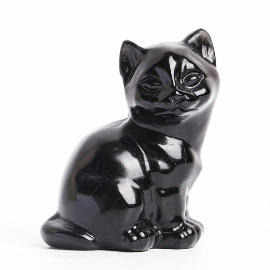 Black Obsidian Crystal Carving Cat Wholesale Crystals USA