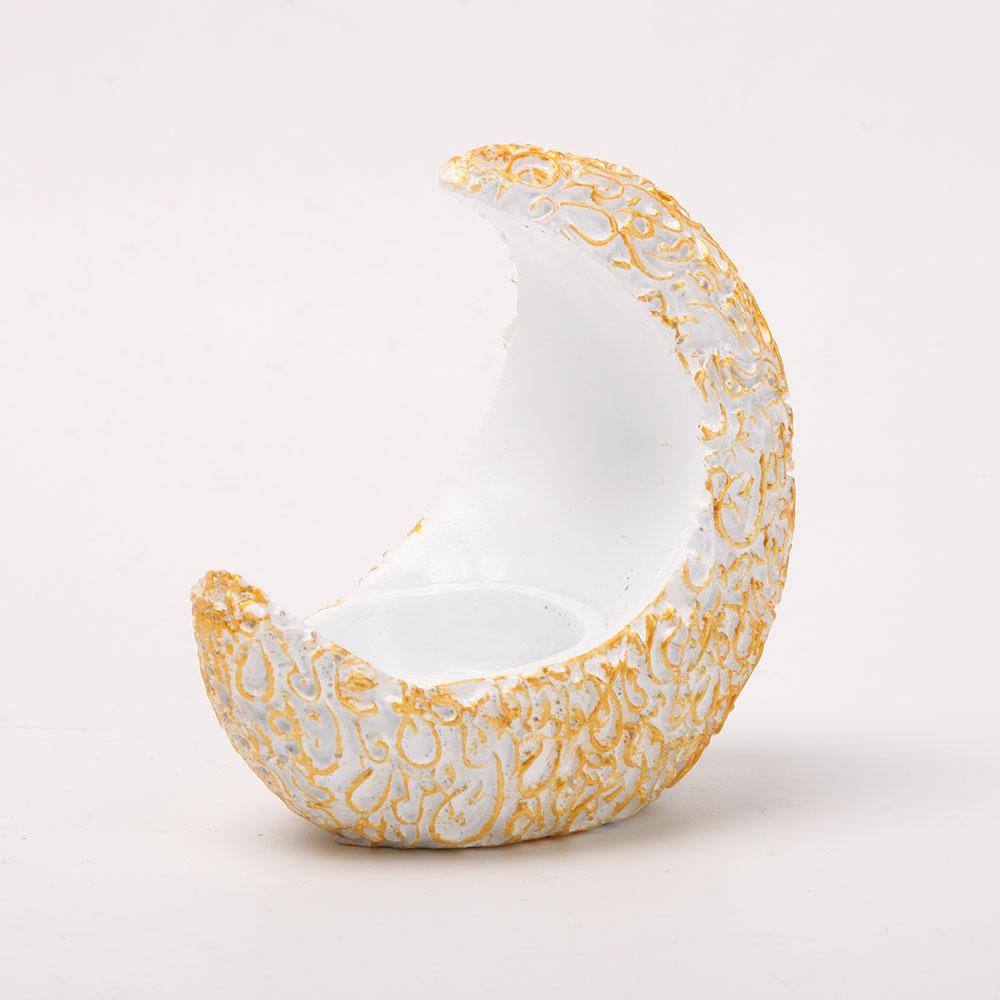 4" Resin White Moon Shape Stand