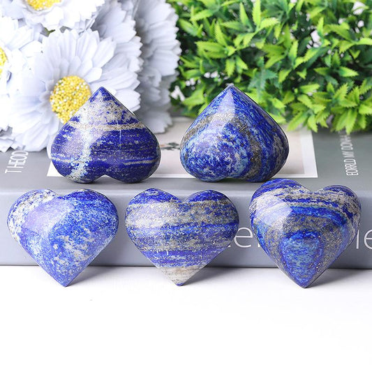 2.0-2.5" Lapis Heart Shape Crystal Carvings Wholesale Crystals USA