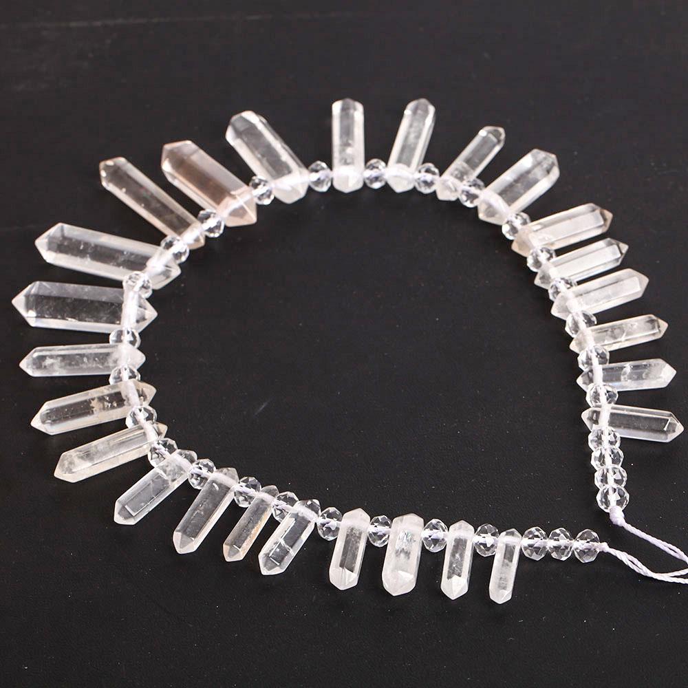 Clear Quartz Crystal Point Chain String for DIY Wholesale Crystals USA