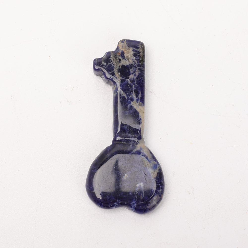 3" Sodalite Heart Key Carvings 1pc