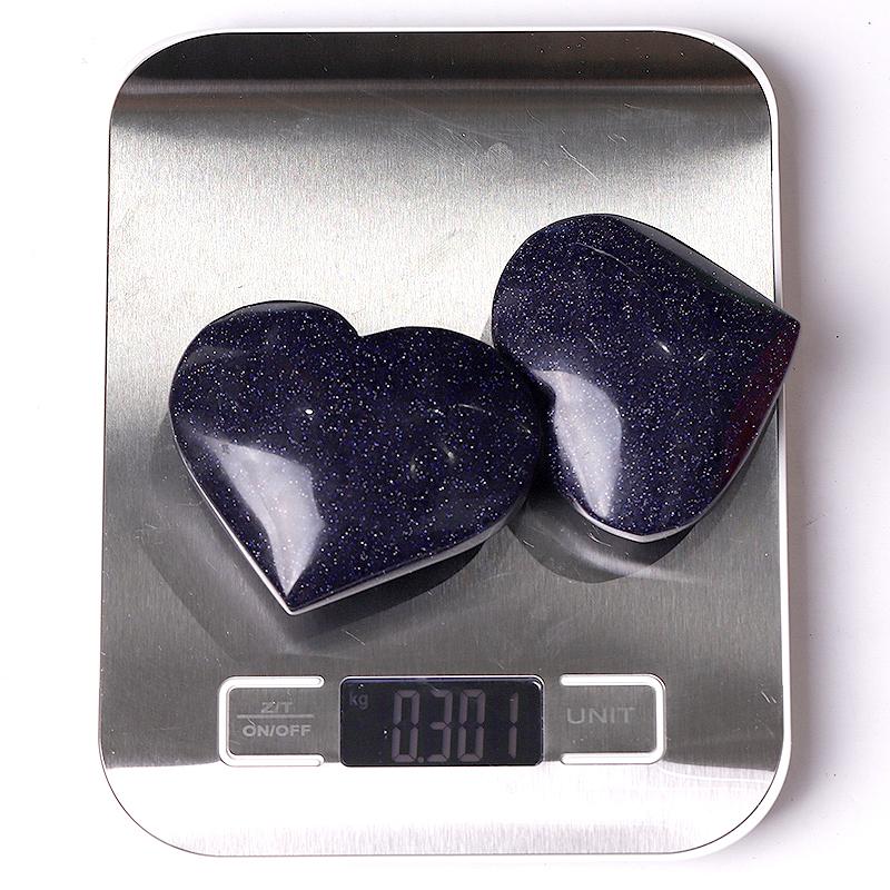 2.5-3.0" Blue Sandstone Heart Shape Crystal Carvings Wholesale Crystals USA