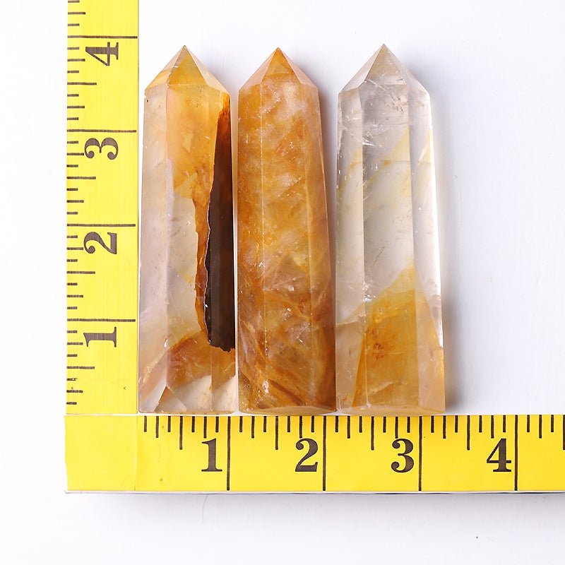 3.5" Set of 3 Golden Healer Crystal Points  Wholesale Crystals USA