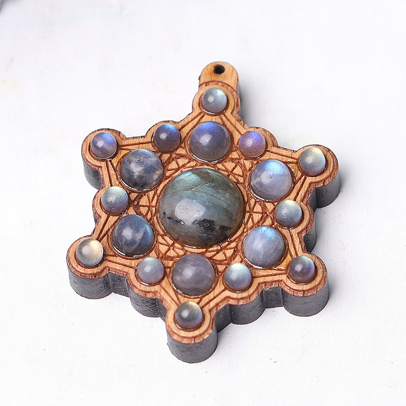 Wooden Chakra Crystal Pendant Wholesale Crystals USA