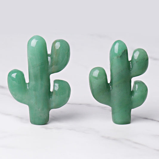 3.1" Green Aventurine Cactus Crystal Carvings Wholesale Crystals USA