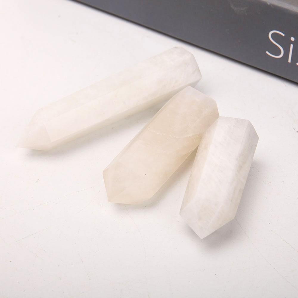 Set of 3 White Moonstone Points Wholesale Crystals USA