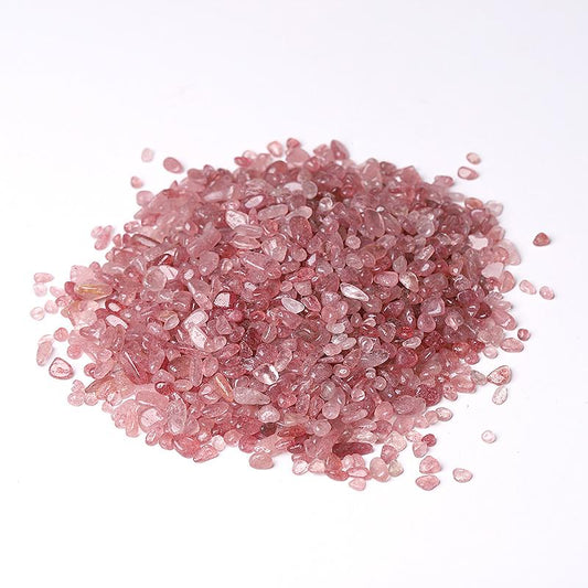 0.1kg Different Size Natural Strawberry Quartz Chips Crystal Chips for Decoration Wholesale Crystals USA