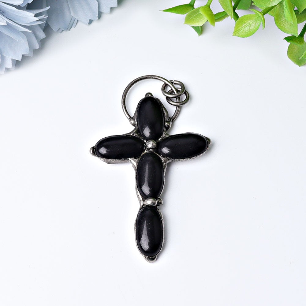 3" Black Obsidian Pendant for Jewelry DIY Wholesale Crystals USA