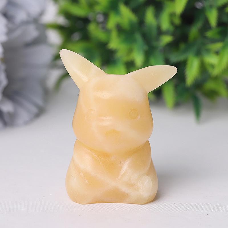 2.0"-3.0" Orange Calcite Pikachu Crystal Carvings Wholesale Crystals USA