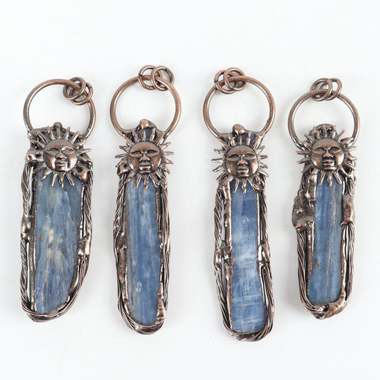 Natural Blue Kyanite Crystal Necklace Pendant For Woman Man Wholesale Crystals USA