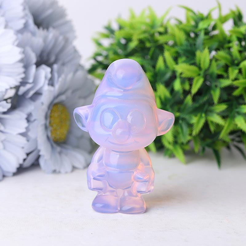 3.18" Pink Opalite Smurfs Crystal Carvings Wholesale Crystals USA