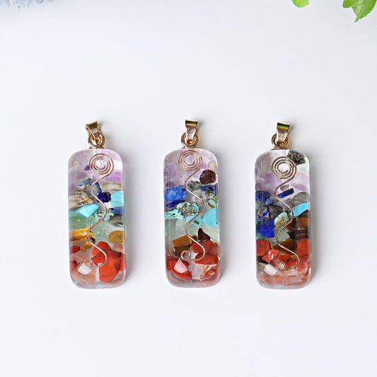 1.8" Chakra Resin Crystal Pendant Wholesale Crystals USA