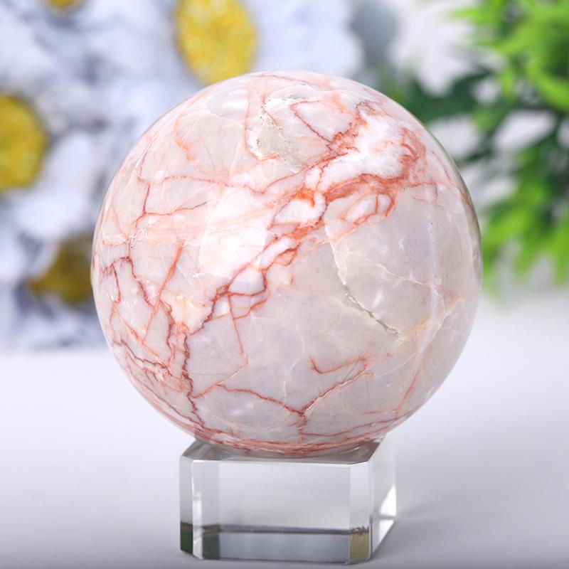 2.5"-4.5" Red Line Sphere Wholesale Crystals USA