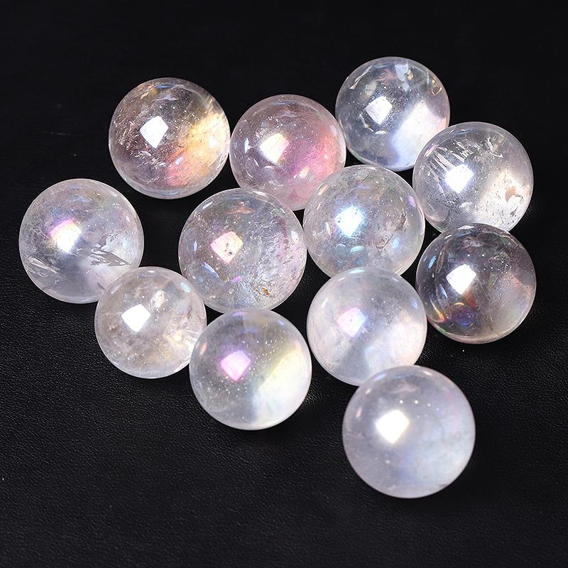 0.25kg Aura Clear Quartz Crystal Sphere Wholesale Crystals USA