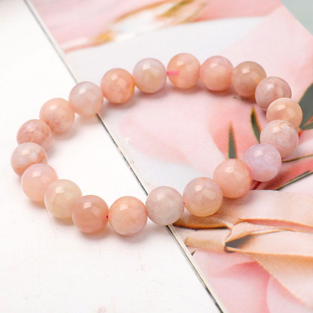 9.5mm Flower Agate Bracelet Wholesale Crystals USA