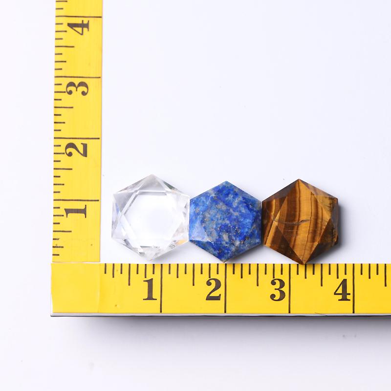 1" Crystal Hexagon Pocket Stone  for Pendant for DIY Wholesale Crystals USA