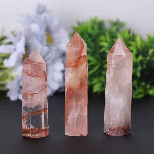 Wholesale Natural High Quality Fire Quartz Crystal Point Healing Crystal Tower