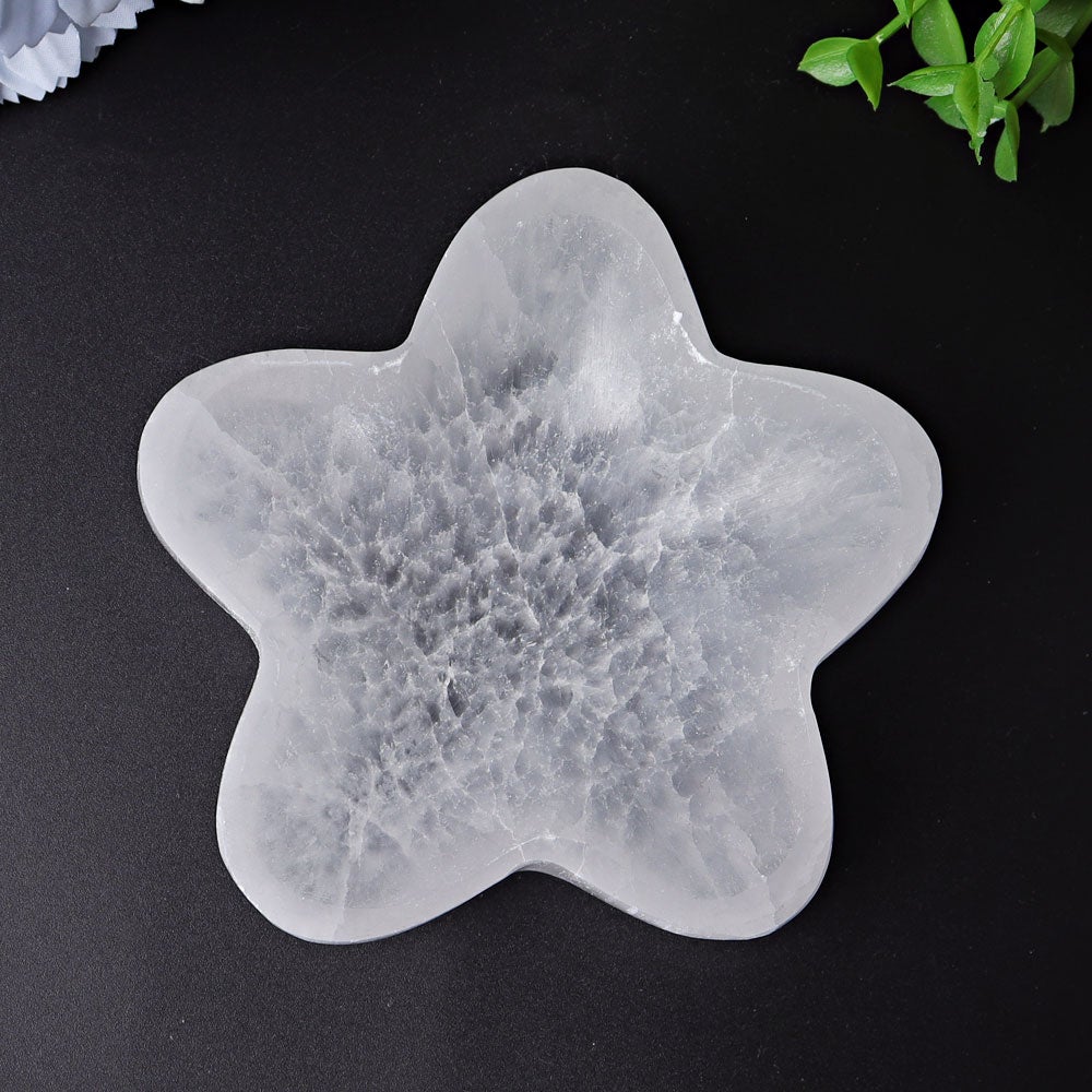 4" Flower Shape Selenite Bowl Wholesale Crystals USA