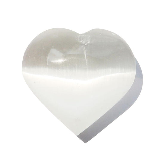 Natural Polished White Selenite Carved Heart Wholesale Crystals USA