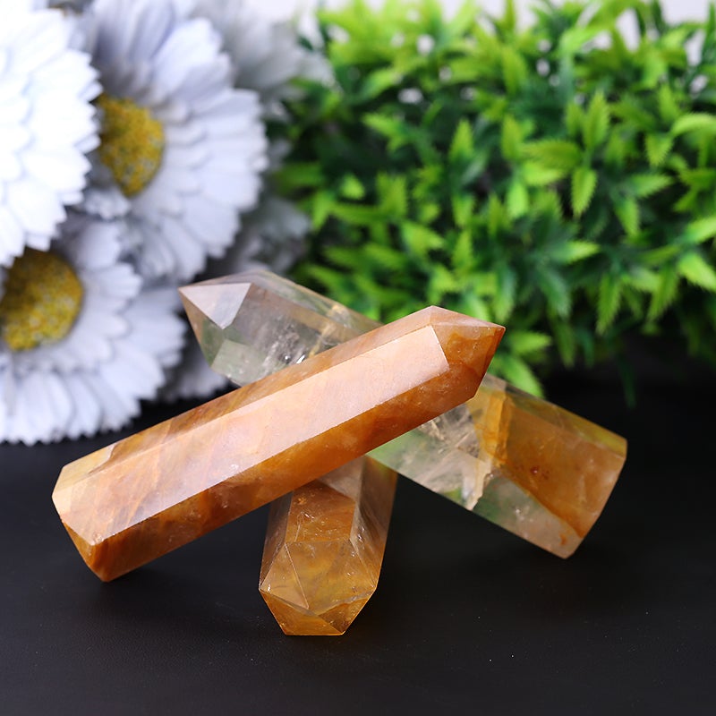 3.5" Set of 3 Golden Healer Crystal Points  Wholesale Crystals USA