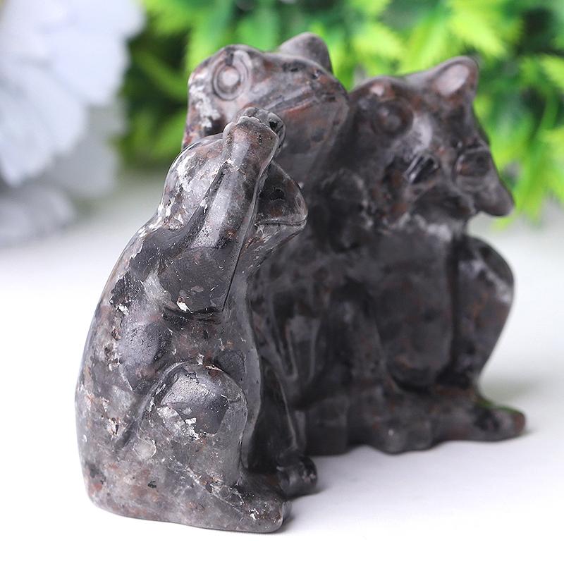 3" Yooperlite Frog See No Evil, Hear No Evil, Speak No Evil, Crystal Carvings Wholesale Crystals USA