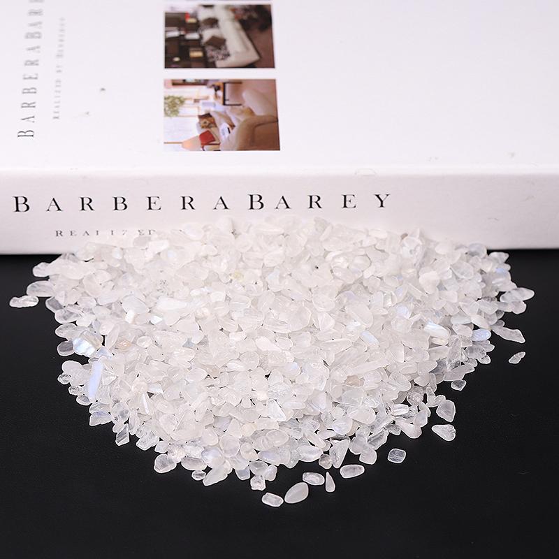 0.1kg High Quality White Moonstone Chips Crystal Chips for Decoration Wholesale Crystals USA