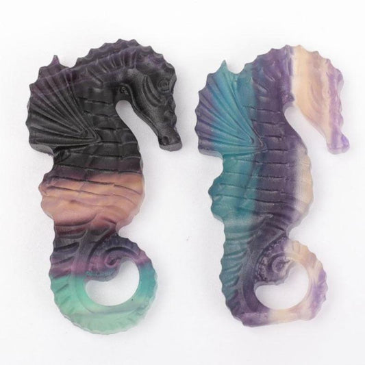 Fluorite Hippocampus Carvings