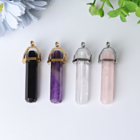 2.4" Hollow Hexagonal Prism Crystal Pendant Wholesale Crystals USA