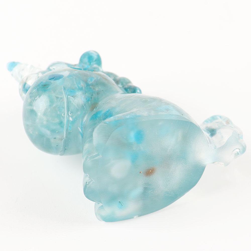 Blue Apatite Crystal Chips Resin Unicorn