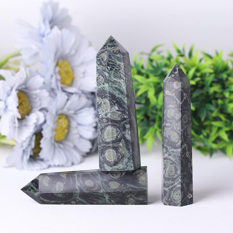 Wholesale Natural Crystal Green Kambaba Jasper Point Healing Crystal Tower Wholesale Crystals USA