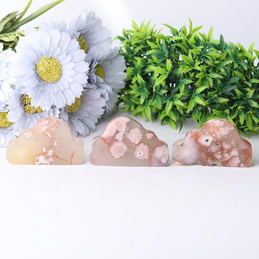 2.65" Flower Agate Cloud Crystal Carvings Wholesale Crystals USA