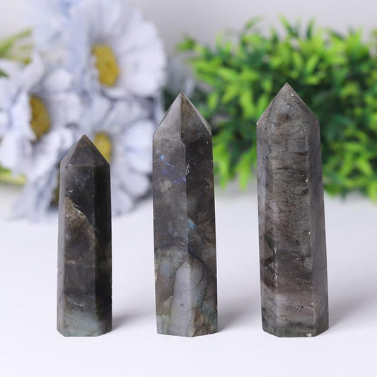 Natural Labradorite Point Healing Crystal Tower for Collection Wholesale Crystals USA