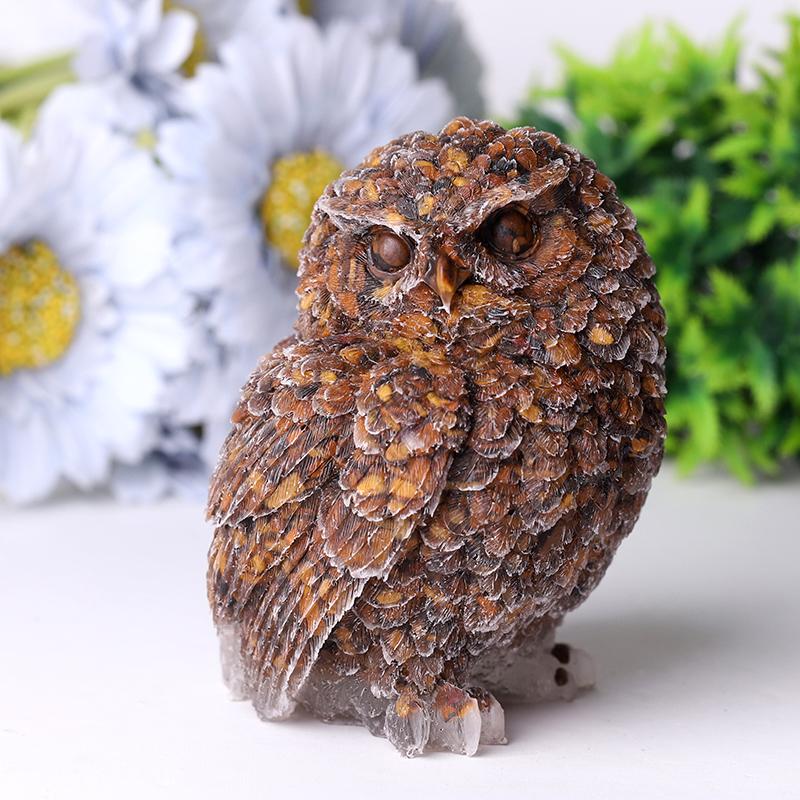 4" Owl Resin Crystal Carvings Wholesale Crystals USA