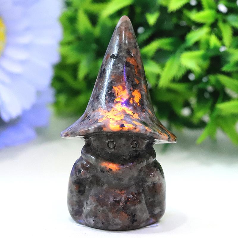 3" Yooperlite Baby Witch Wizard Crystal Carvings for Halloween Wholesale Crystals USA