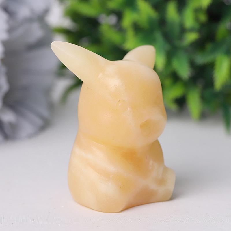 2.0"-3.0" Orange Calcite Pikachu Crystal Carvings Wholesale Crystals USA