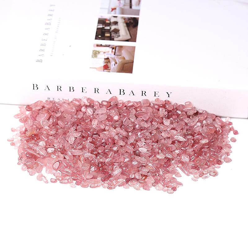 0.1kg Different Size Natural Strawberry Quartz Chips Crystal Chips for Decoration Wholesale Crystals USA