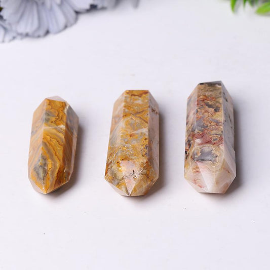 Wholesale Natural Crazy Agate Double Terminated Point Healing Point Wholesale Crystals USA