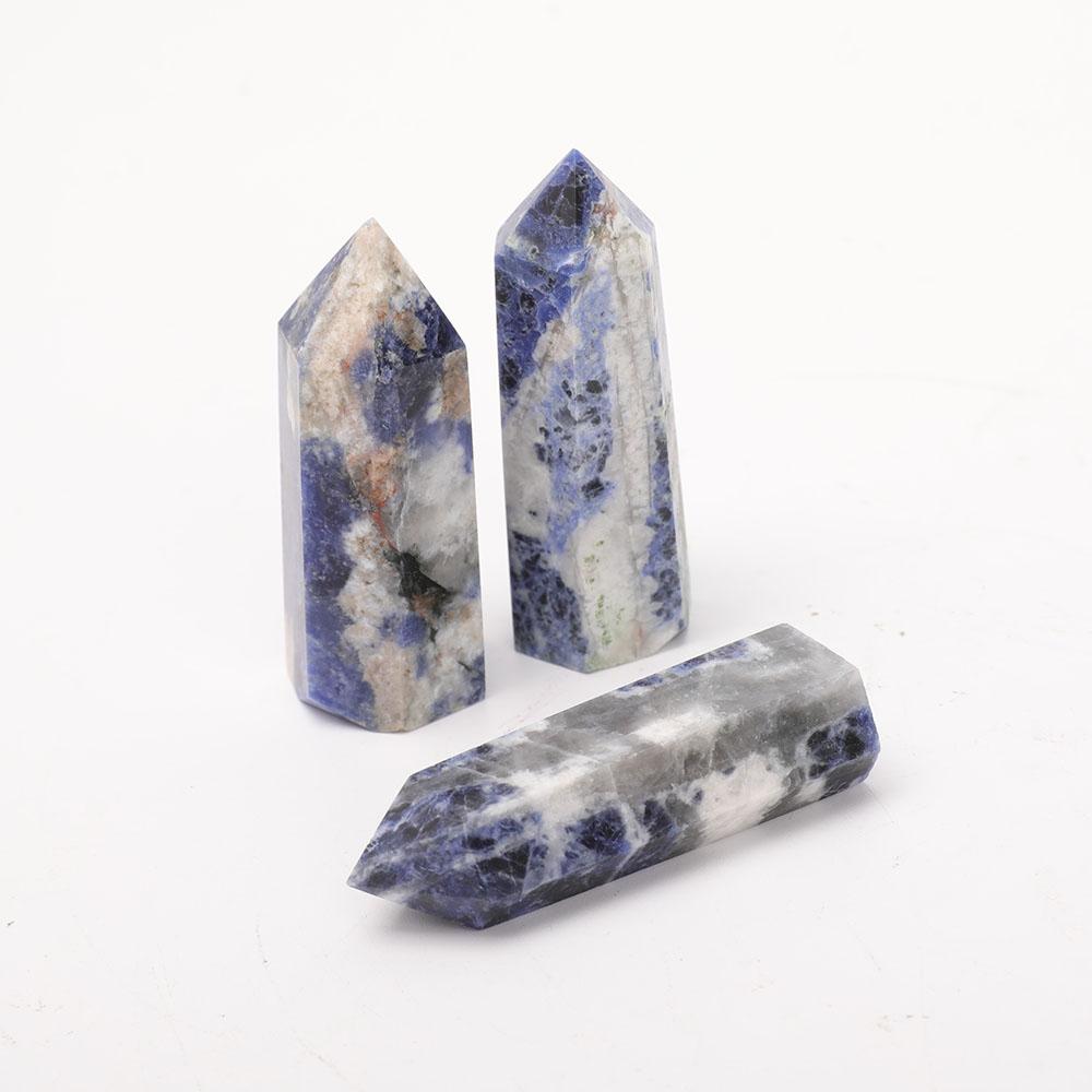 Set of 3 Sodalite Points Wholesale Crystals USA