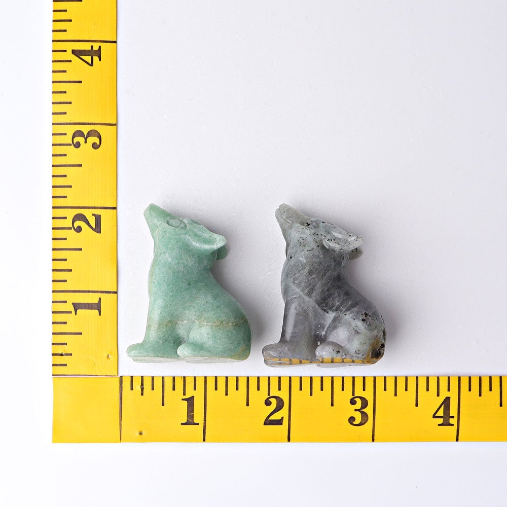 1.8" Wolf Crystal Carvings Wholesale Crystals USA