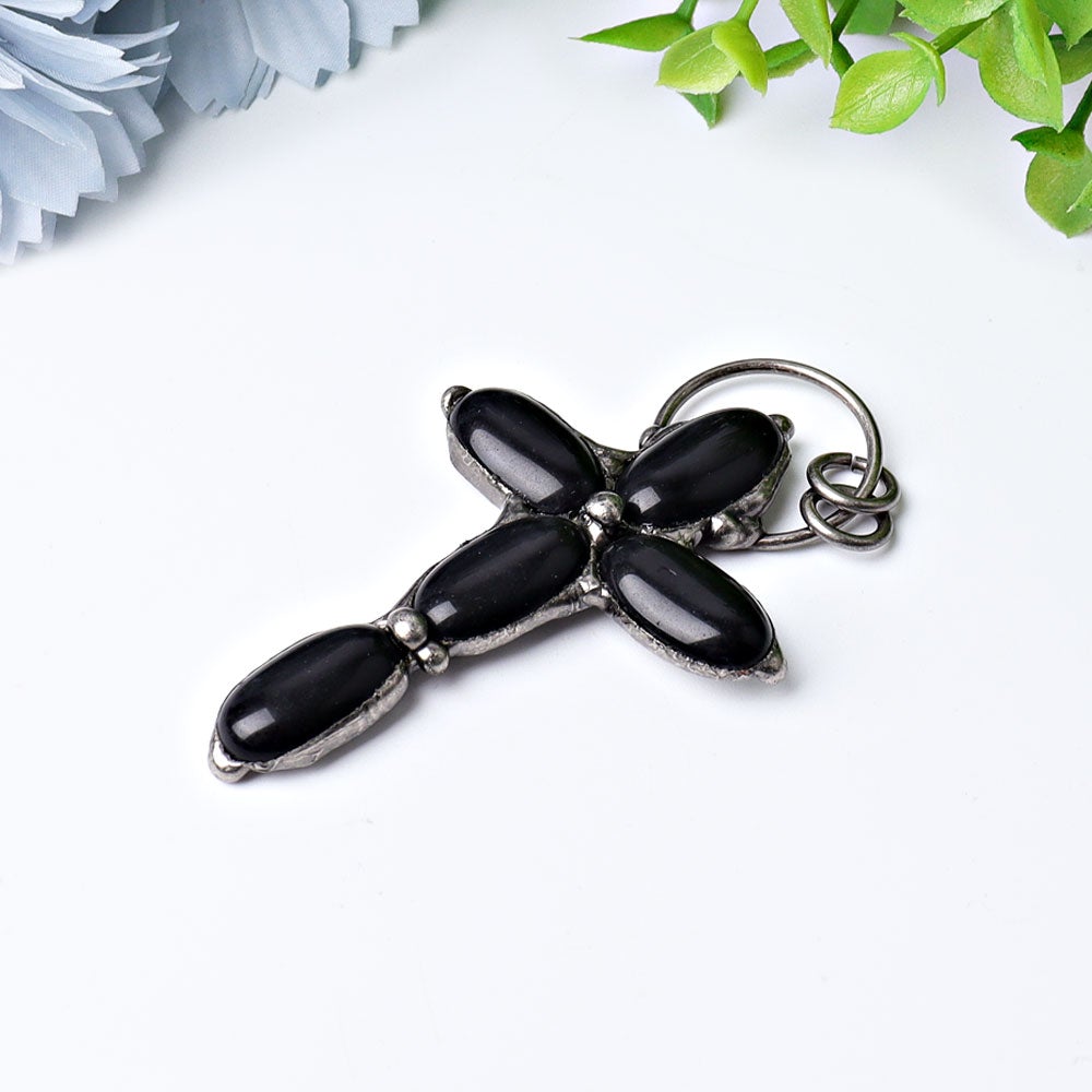 3" Black Obsidian Pendant for Jewelry DIY Wholesale Crystals USA