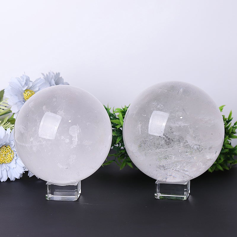 5" Unique Clear Quartz Crystal Sphere