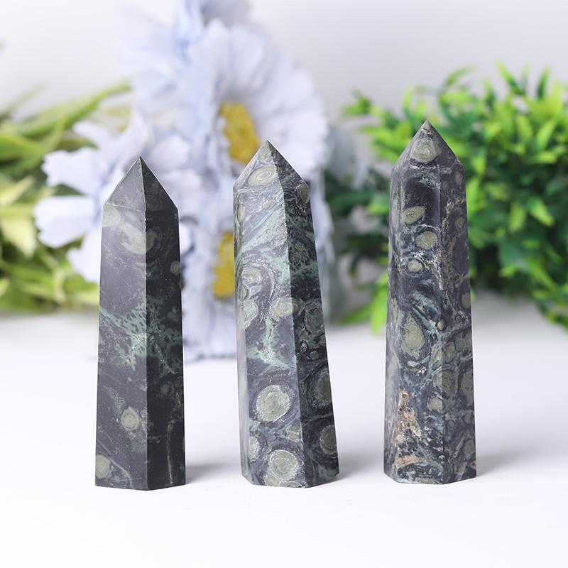 Wholesale Natural Crystal Green Kambaba Jasper Point Healing Crystal Tower Wholesale Crystals USA