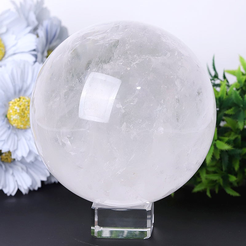 5" Unique Clear Quartz Crystal Sphere