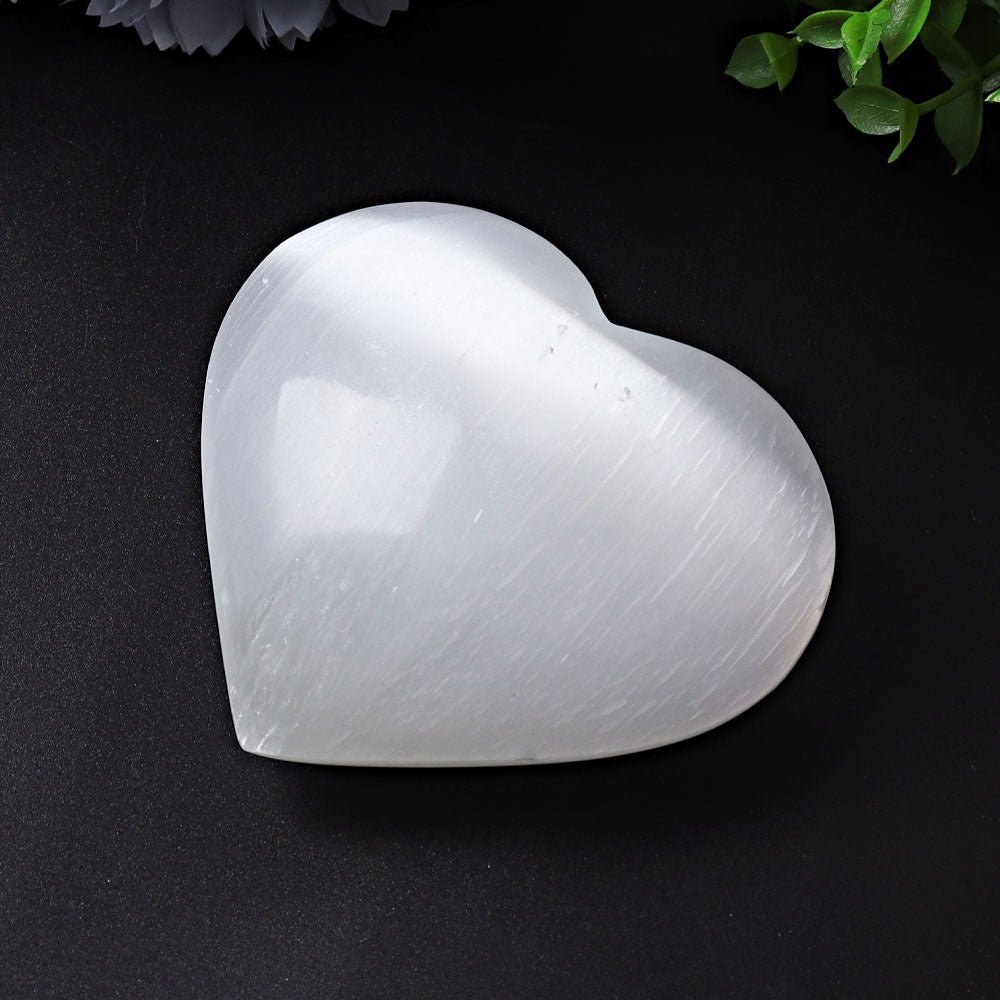 1.7"-2.8" Selenite Heart Crystal Carvings Wholesale Crystals USA